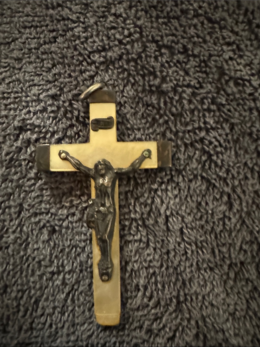Classic Brass and Black Crucifix